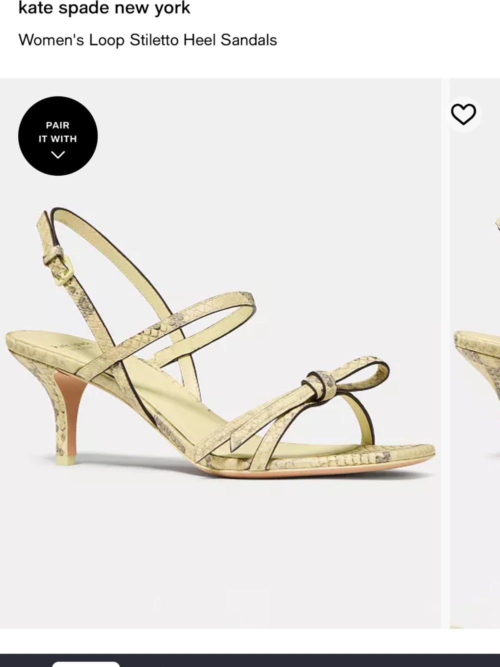 kate spade Metallic Gold Loop Strap Slingback Heels